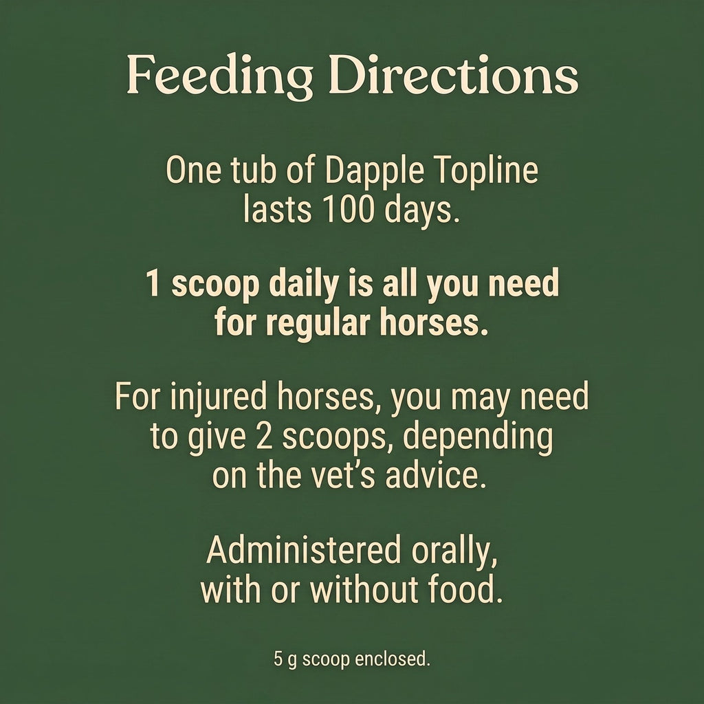 Feeding directions, one scoop daily